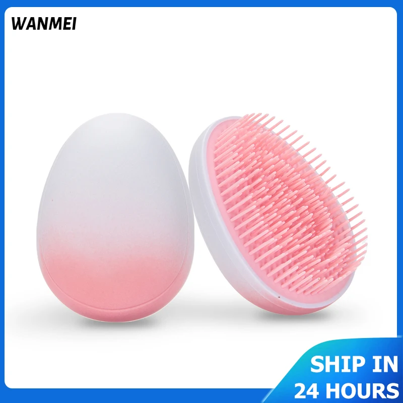 Mini Detangling Hair Brush Gradient Egg Round Shape Tangle Hair Brushes Soft Hairbrush Hair Styling Hairdressing Comb for Travel
