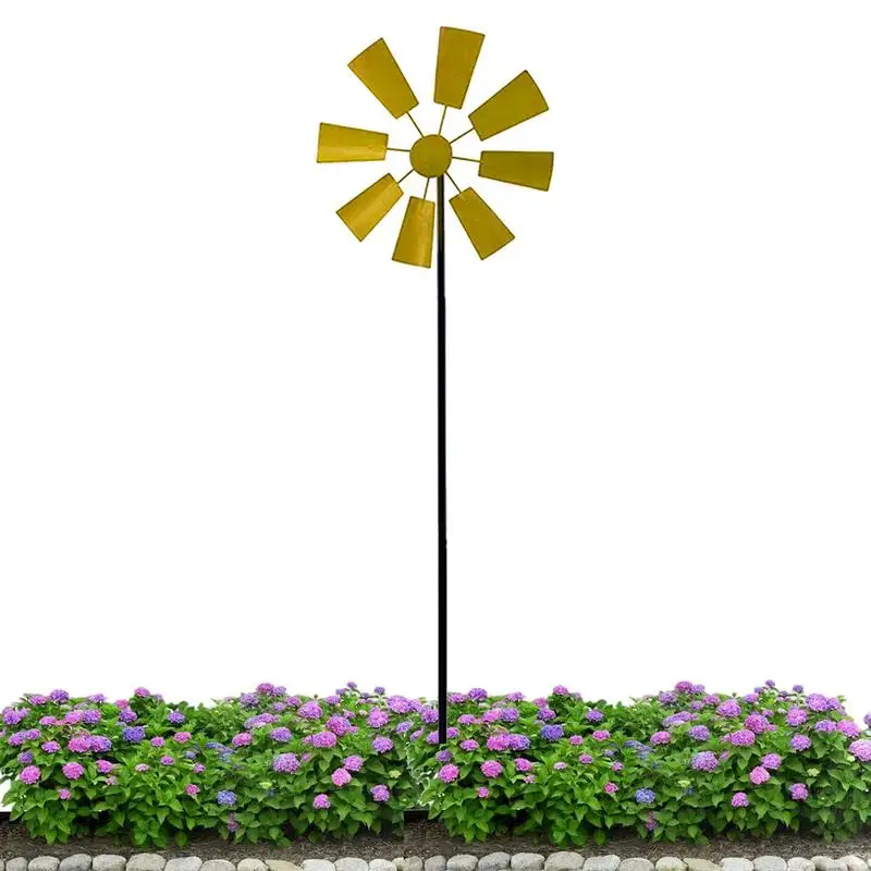 

Wrought Iron Metal Windmill Yard Wind Spinners Outdoor Metal Lawn Windmill Wind Spinner Rotating Windmill Pastoral Plugin Garden