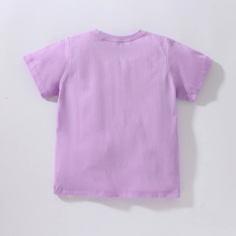 2025 Girls Tops Tees 2 to 8years Unicorn Appliques Children t-shirts Summer Kids Girls Clothes