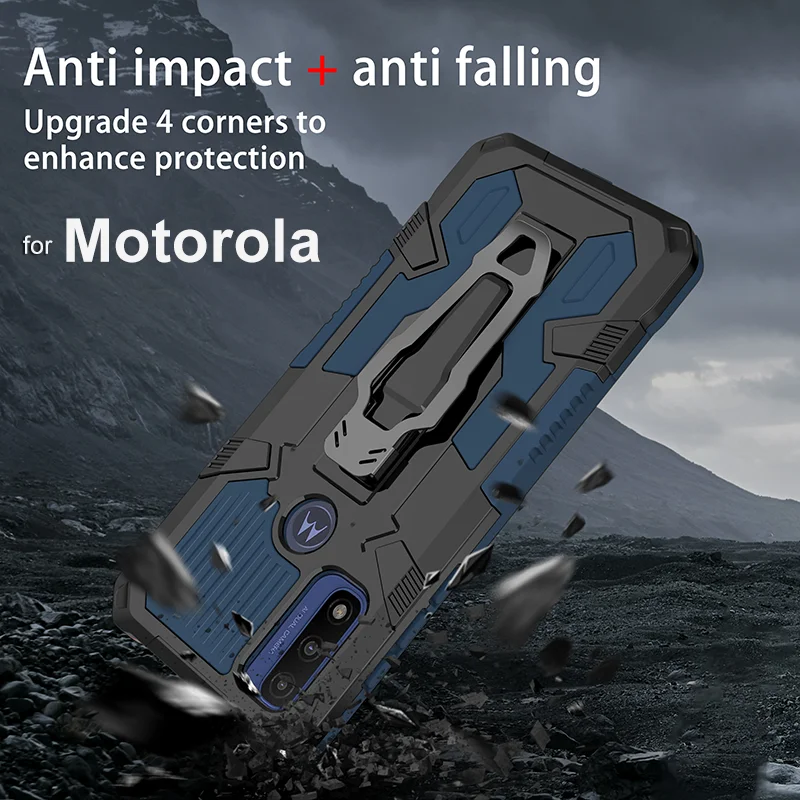 

Case for Motorola G9 G8 Power Lite Phone Cover Compatible with Magnetic Car Stand for Moto G Pure One Fushion G6 E7 Play Plus