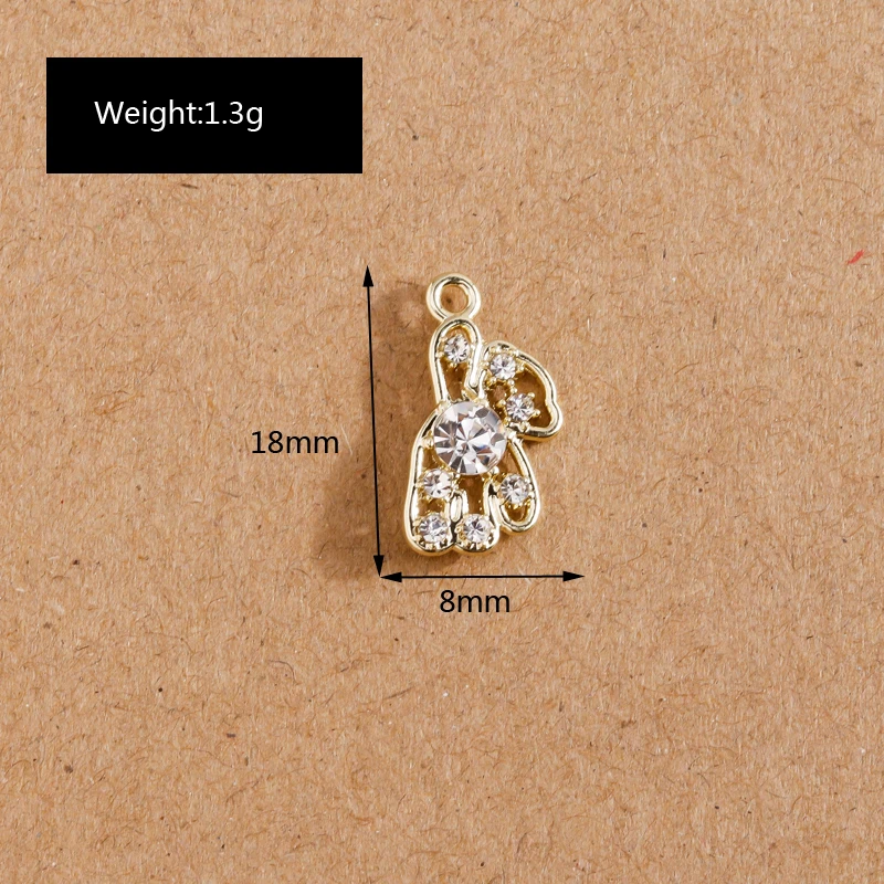 8 Teile/los Nette Kristall Bär Mond Stern Liebe Herz Charms für Schmuck Machen Frauen Mode Ohrringe Anhänger Halsketten Zubehör – Detail 18