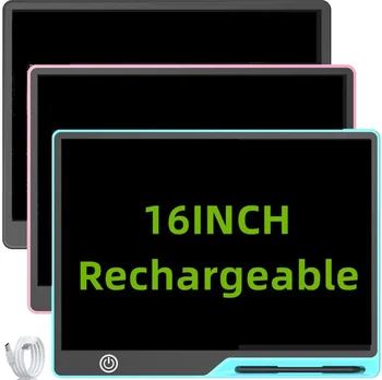 Tavoletta LCD ricaricabile USB da 16 pollici/41 cm, ricarica USB, regalo educativo di compleanno e Natale 1
