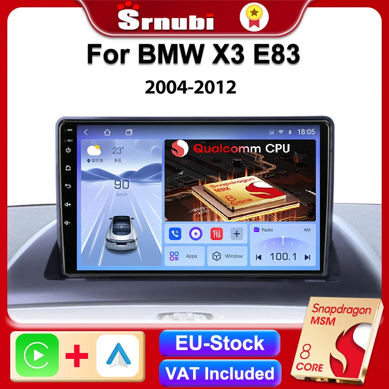 Srnubi Qualcomm 8 Core CarPlay Autoradio Für BMW X3 E83 2003-2011 Intelligente GPS Navigation Multimedia Android 2Din Stereo