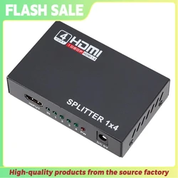 HDMI Splitter with 1 Input and 4 Outputs for Full HD 1080P Display Duplication (USB Power Cable)