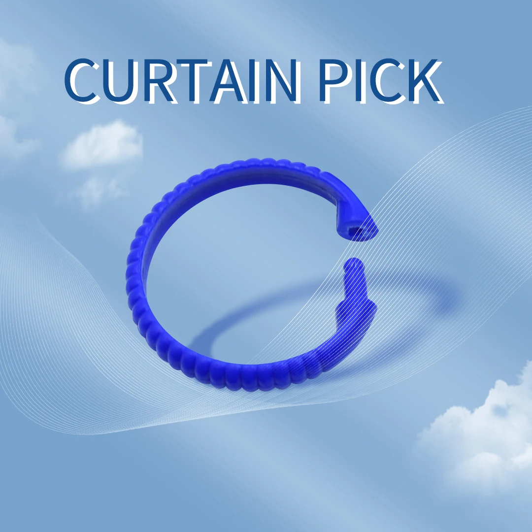 8PC Shower Curtain Ring Blue Plastic Curtain Buckle Robust And Durable