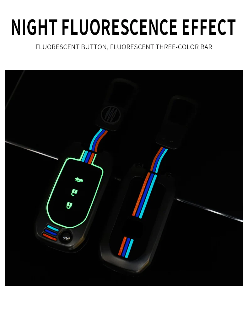 Cover chiate/telecomando per Honda FIT XRV VEZEL CITY JAZZ CIVIC HRV 2 3 4 pulsanti supporto per coperchio pieghevole accessori portachiavi luminosi - Sc7bd4df74aa5476bb2789fef981b97a2H