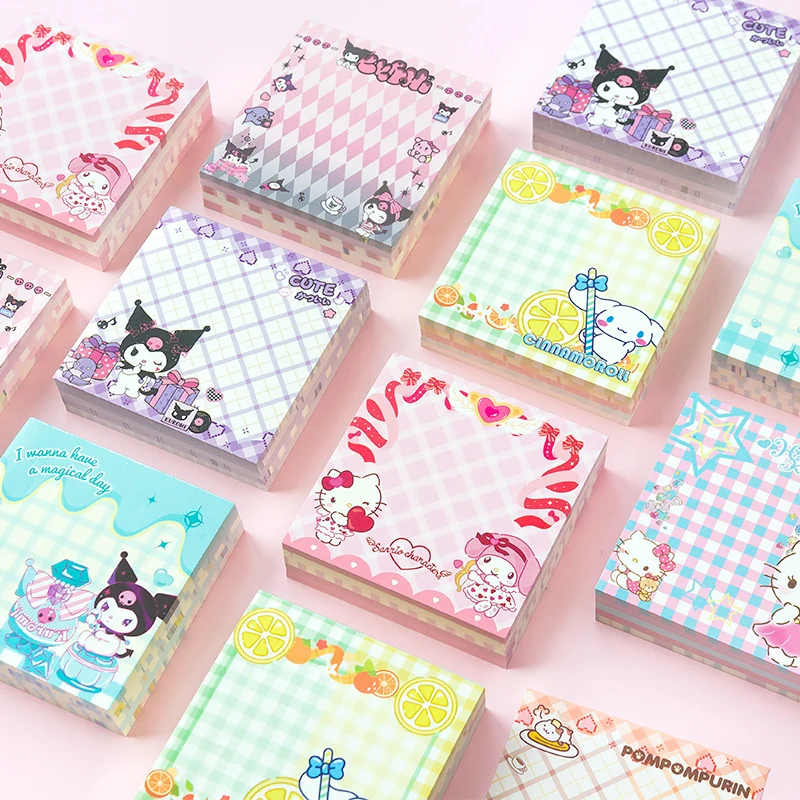 200 Pages Cute Cartoon Grid Character Memo Pad Scrapbooking Diary DIY Kawaii Stationery Non Sticky Notes Message Notepad Gift