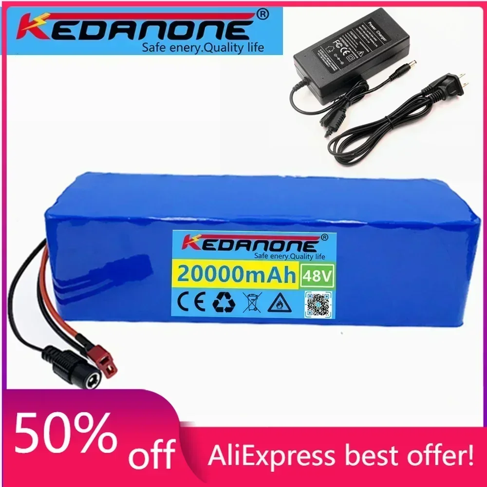 

48v Lithium ion Battery 48V 20Ah 1000W 13S3P Li-ion Battery Pack For 54.6v E-bike Electric Bicycle Scooter With BMS + 2A Charger