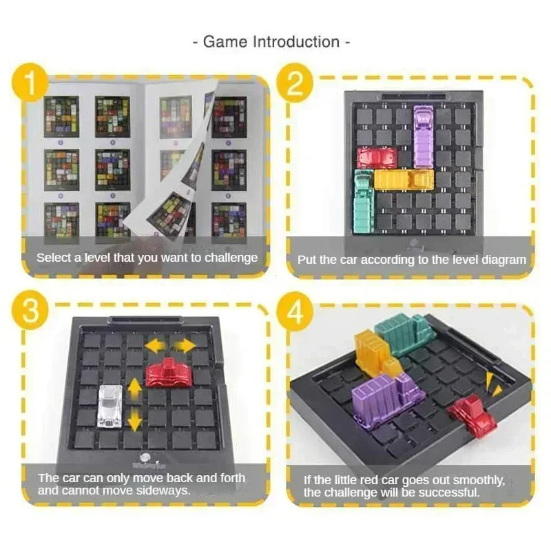 Puzzle Traffic Rush Hour Game, Racing Rush Hour Car Huarong Road Logical Reasoning Desktop Game, Children's Puzzle Toys, Childre