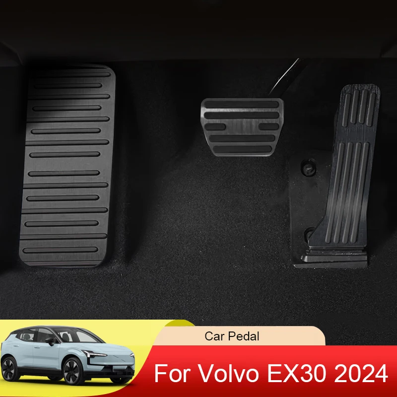 Car Accelerator Brake Rest Pedals Aluminium Alloy Fuel Non-Slip Decoration Cover Pedal Auto Accessories For Volvo EX30