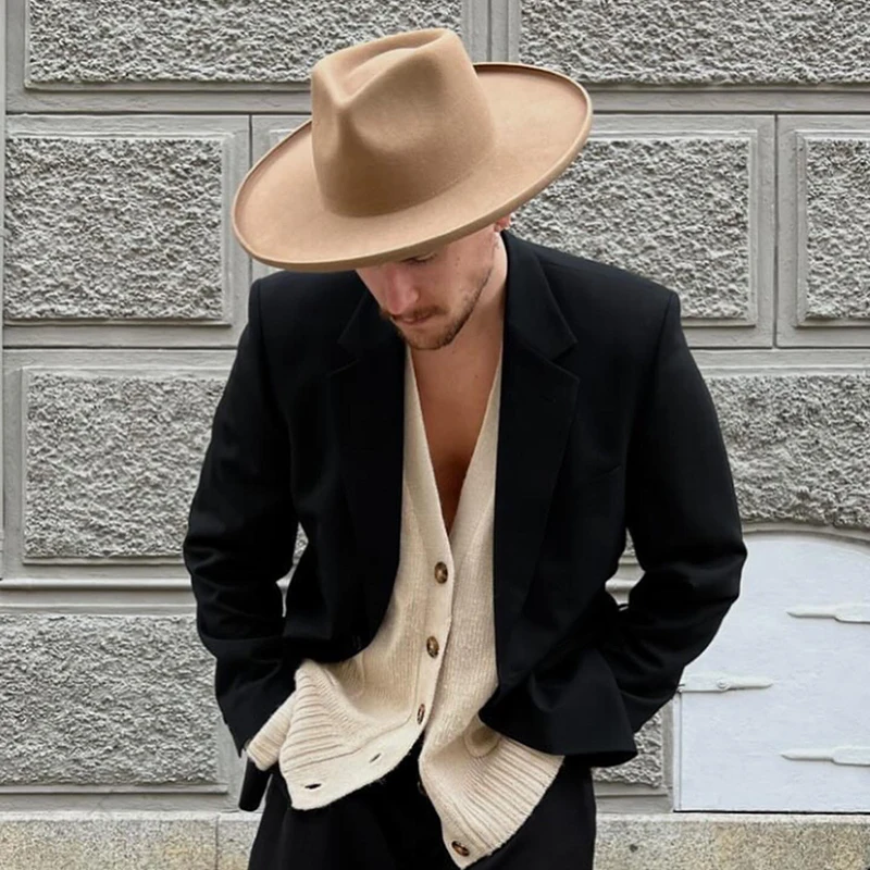 Cappello Fedora In Feltro Unisex - Falda Larga, Taglia Unica 57cm, Per Matrimoni E Eventi
