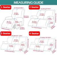 1/2/3/4 Seater Soft Velvet Recliner Sofa Cover Relax Armchair Slipcover Solid Color Sofa Protector for home Living Room 2