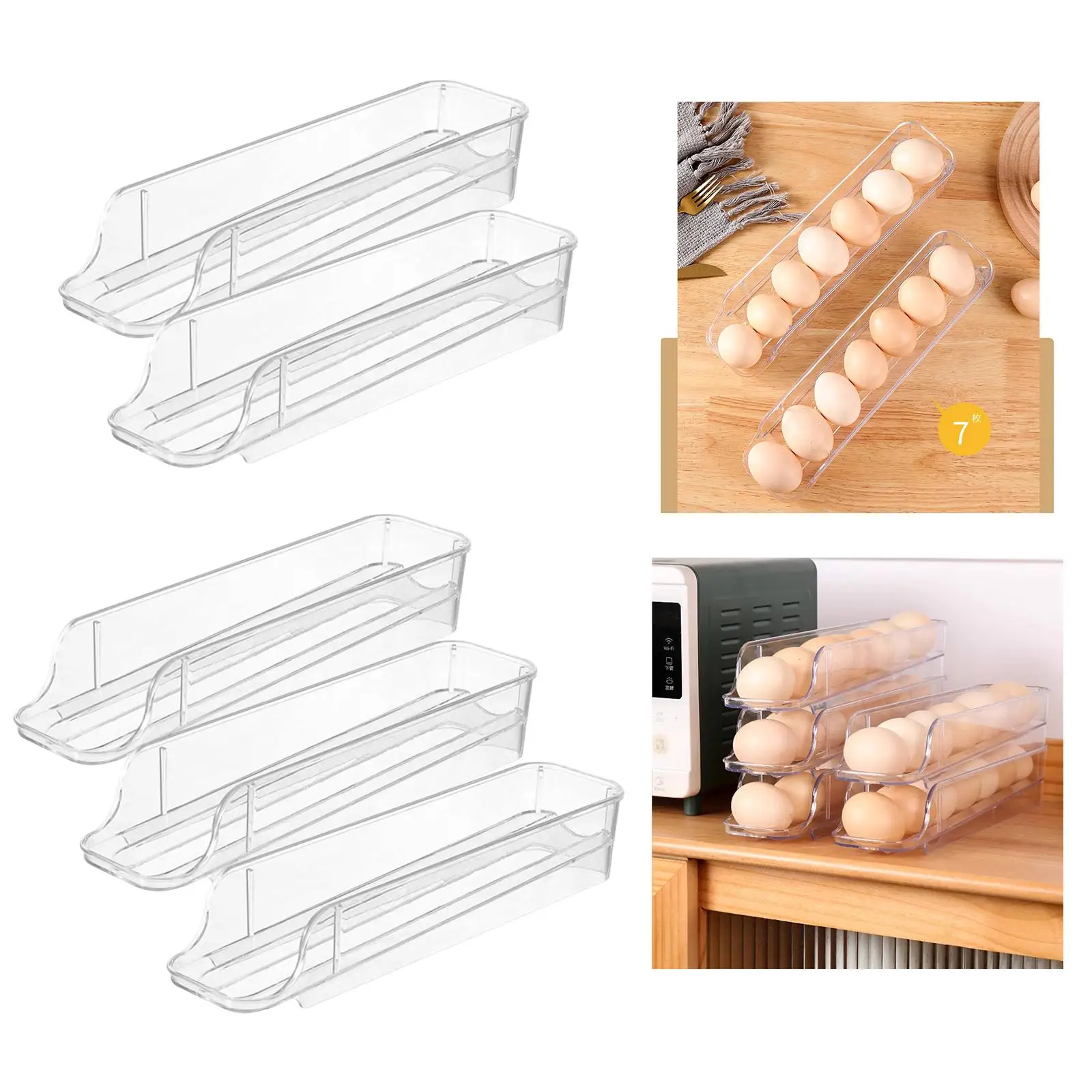 Egg Holder for Refrigerator Fridge Egg Storage Container Egg Organizer Rack Auto Rolling Egg Organizer for Fridge Countertop