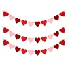 3pcs Red Hearts Felt Garland Banner Pull Flowers Valentine Wedding Birthday Party Decor Supplies Wedding Photo Props 1
