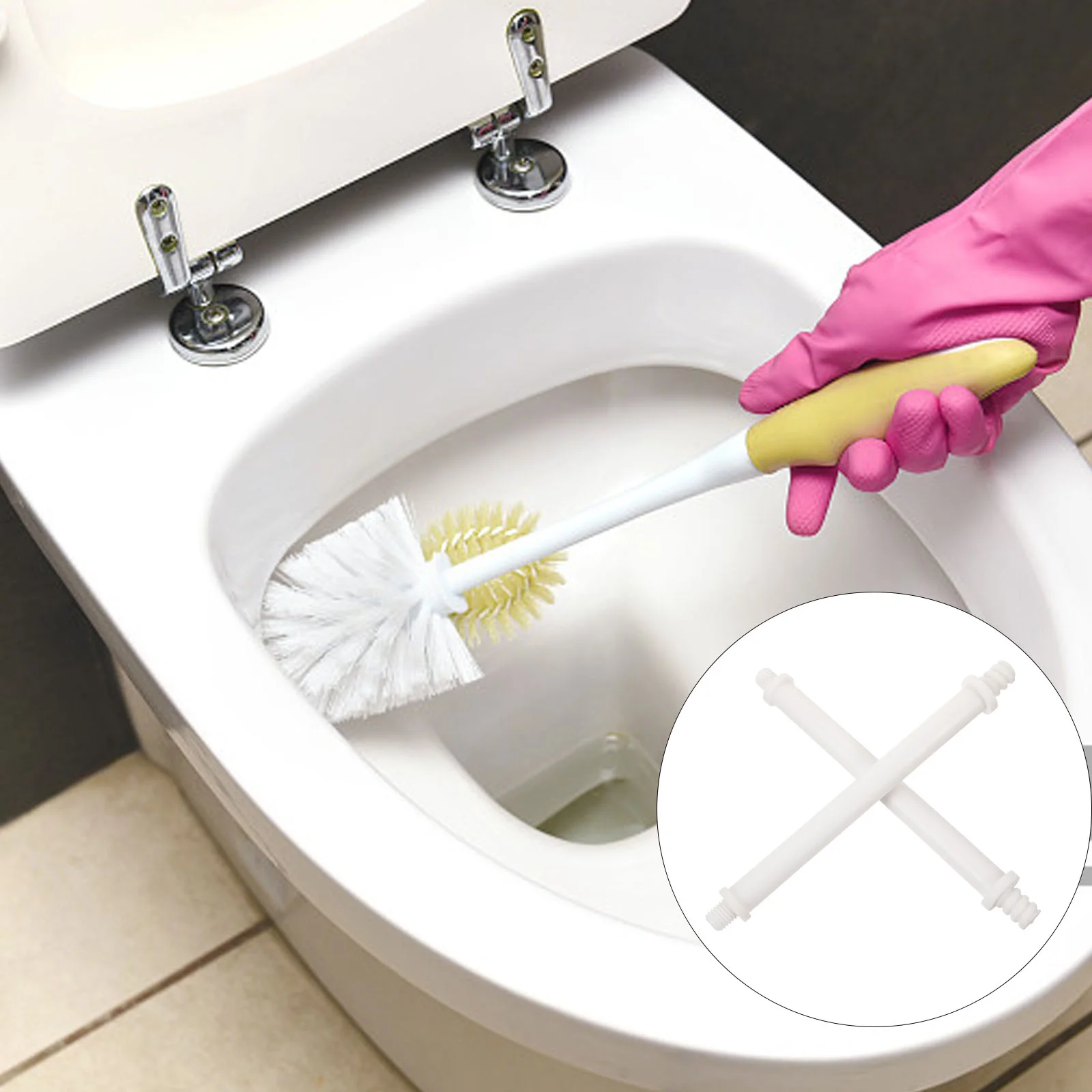 

2pcs Toilet Brush Handle Replacement Toilet Brush Head Handle Toilet Brush Parts