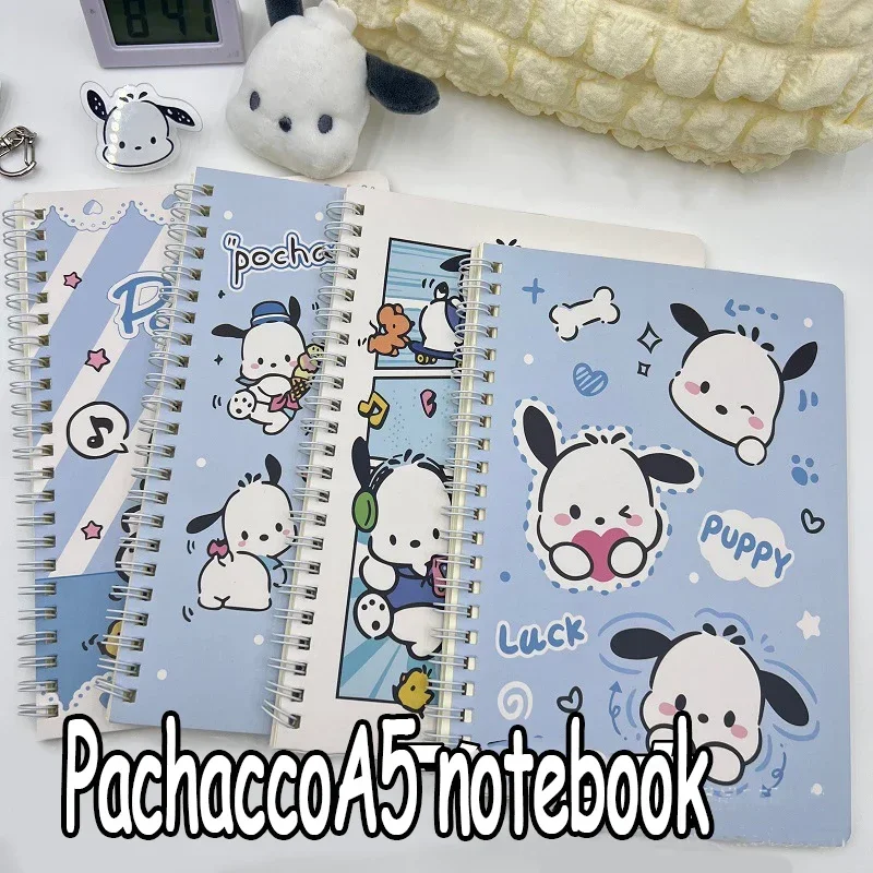 4pcs Sanrio Hello Kitty A5 Coil Notebook Kuromi Pachacco Student Notepad Planners School Supplies Wholesale Stationery Gift 6
