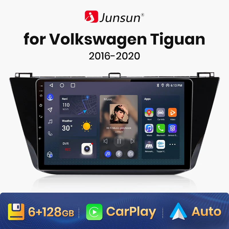 

Автомагнитола Junsun V1 для Volkswagen Tiguan 2 2016-2020, 4G, GPS