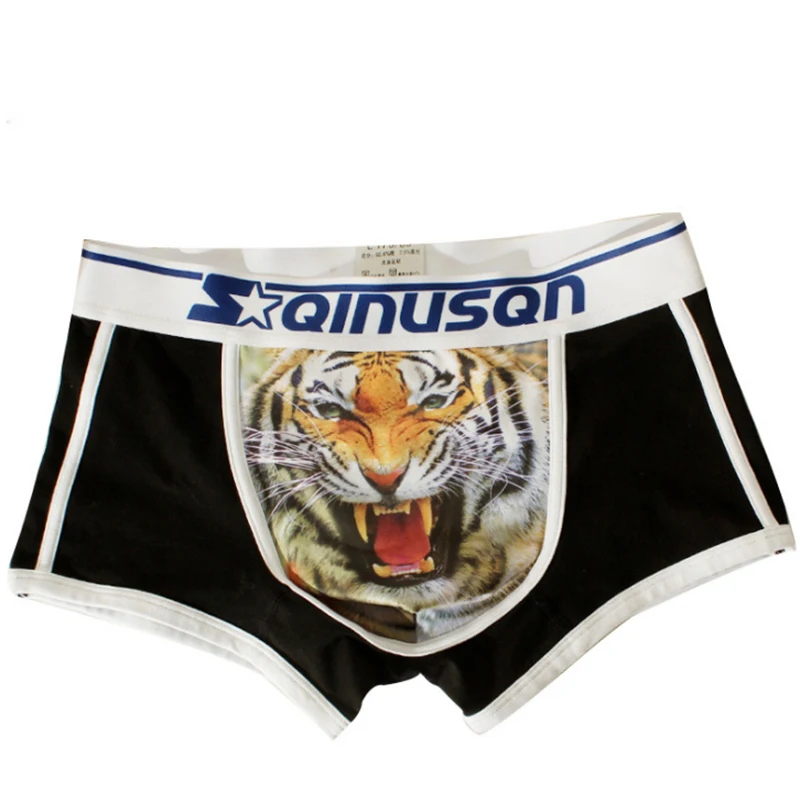 

Mens 3D Print Tiger Animal Sexy Boxer Cotton Brand New Underwear Short