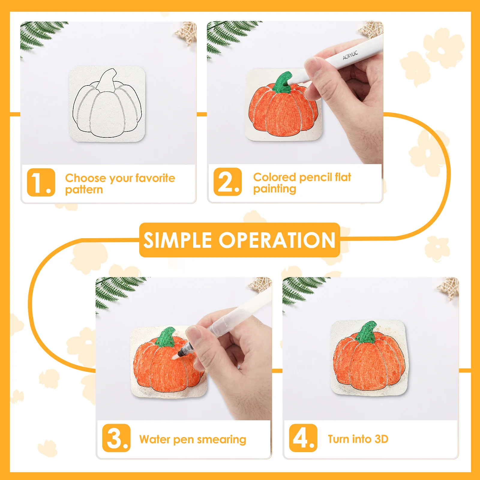 1 Set Magic Foam Texture Painting Kit 3D Magic Puffy Foam Texture Painting Paper DIY Drawing Texture Art Supplies for Children