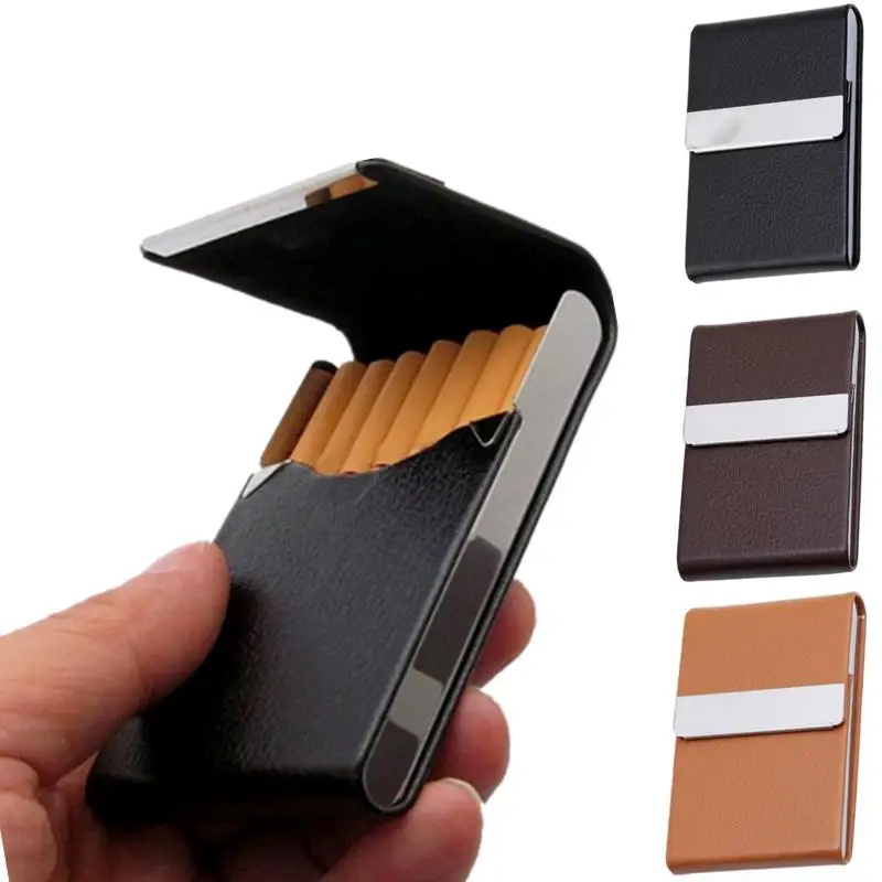 Cigarette Case Cigar Storage Box Tobacco Holder 1 PC Smoking Accessories Stainless Steel PU