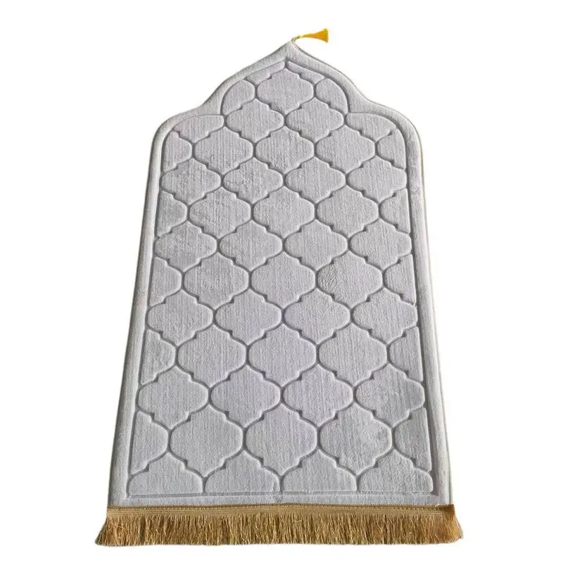 

Flannel Prayer Mat Worship Blanket Worship Kneel Embossing Floor Carpets Non-slip Soft Portable Travel Prayer Rug Ramadan Gift