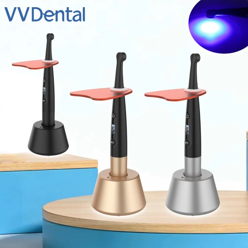 VV Dental LED-Polymerisationslampe 2200mw/cm² Intelligente Lichtstärkeeinstellung Hochleistungs-Harz-Polymerisationslampe Zahnarztwerkzeuge