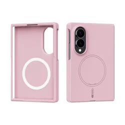 Premium Liquid Silicone Magnetic Phone Case - Shockproof Soft Cover with Wireless Charging Compatibility - Galaxy Z Fold 8 Ultra (Pink)