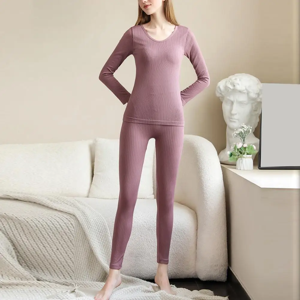 Women's Thermal Underwear 2 Pieces Winter Clothes Seamless Thick Warm Suit Lingerie Femme Legging Thermo Long Sleeve Top,thermal underwear sets
