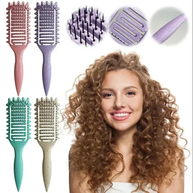 Curl Define Styling Brush Hollow Out Detangling Hair Brush Tangled Wet Curly Hair Comb Shaping Curls Barber Hairdressing Tools 1