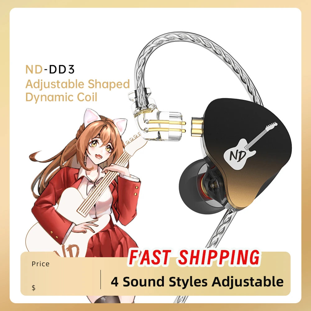 Fone de Ouvido Dinâmico com Monitor Cancelamento de Ruído Plug Earbuds Tom Ajustável Esportivo Corrida Dinâmico com Fio nd Dd3 35 mm - Image 4