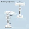 LED Clock Table Lamp USB Chargeable Dimmable Desk Lamps 2 Heads 180 Rotate Foldable Eye Protection Desktop Reading Night Lights 5