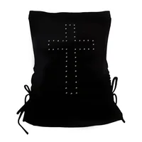 Femme vêtements Vintage femmes 2000s Y2k hauts Corset Emo été esthétique femmes Blouses Harajuku avec strass haut court 1