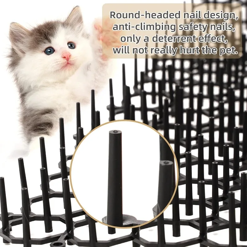 Cat Repellent Mat Garden Prickle Strip Spliceable Anti Dog Digging Climbing Mats Keep Pets Away Universal Animal Driving Tools