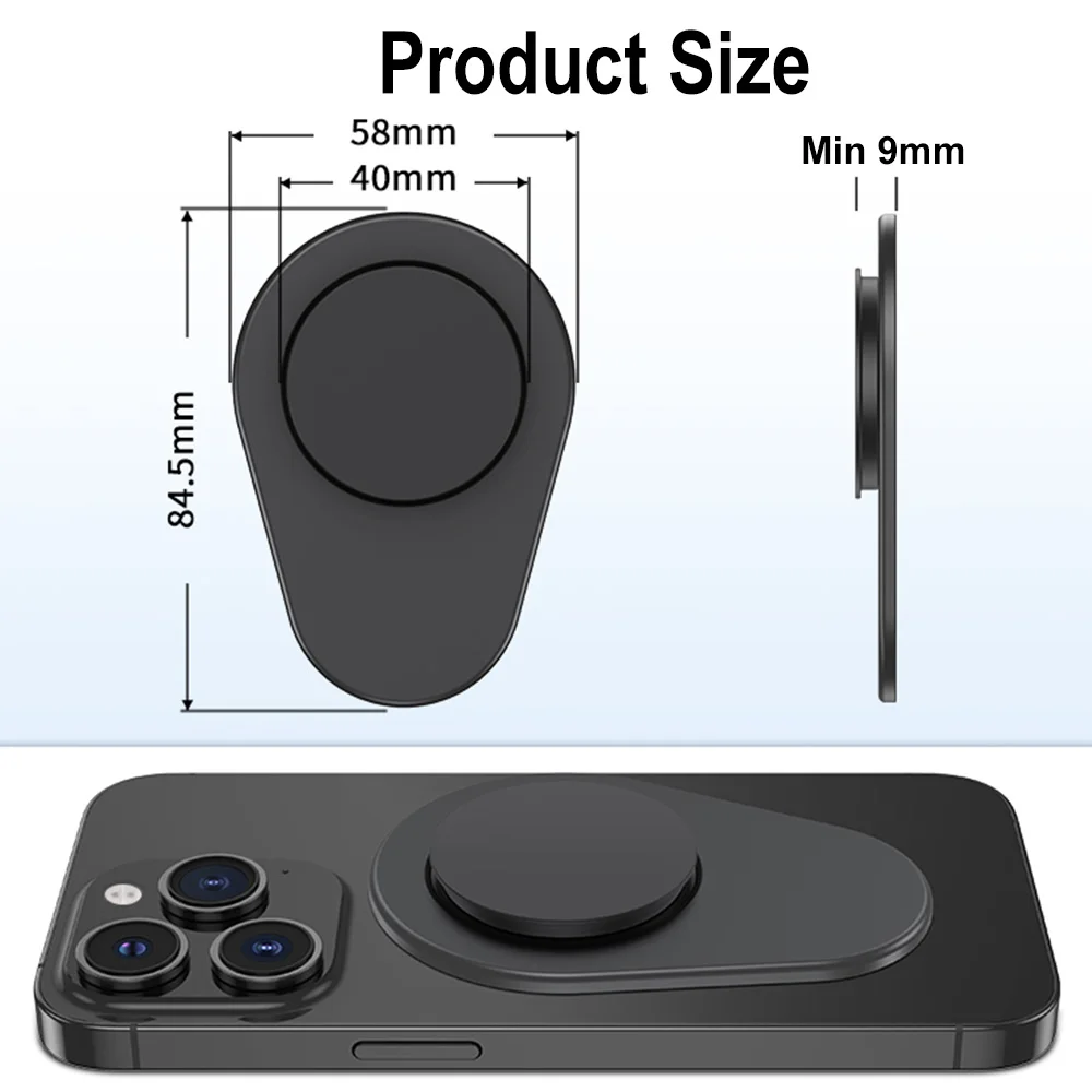Oval Magnetic Folding Mobile Phone Socket Holder with Grip and Support
