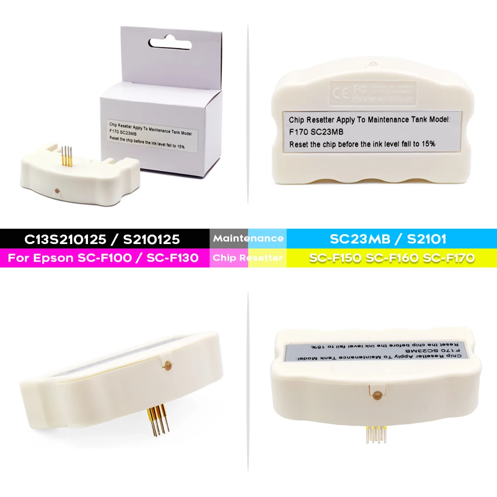 Manutenção Caixa Chip Resetter para Impressora Epson Resíduos Tanque de Tinta C13s210125 Sc23mb S2101 F170 Sc-f100 Sc-f130 Sc-f160 Sc-f170 - Imagem 5