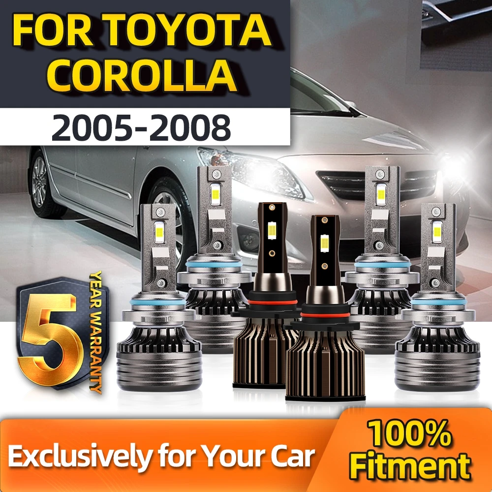 

Crossfox 9006 9005 9006 LED Auto Lamp Combo 12V 6500K Bulbs Kits Fog Lamp High Beam Low Beam For Toyota COROLLA 2005 2006-2008