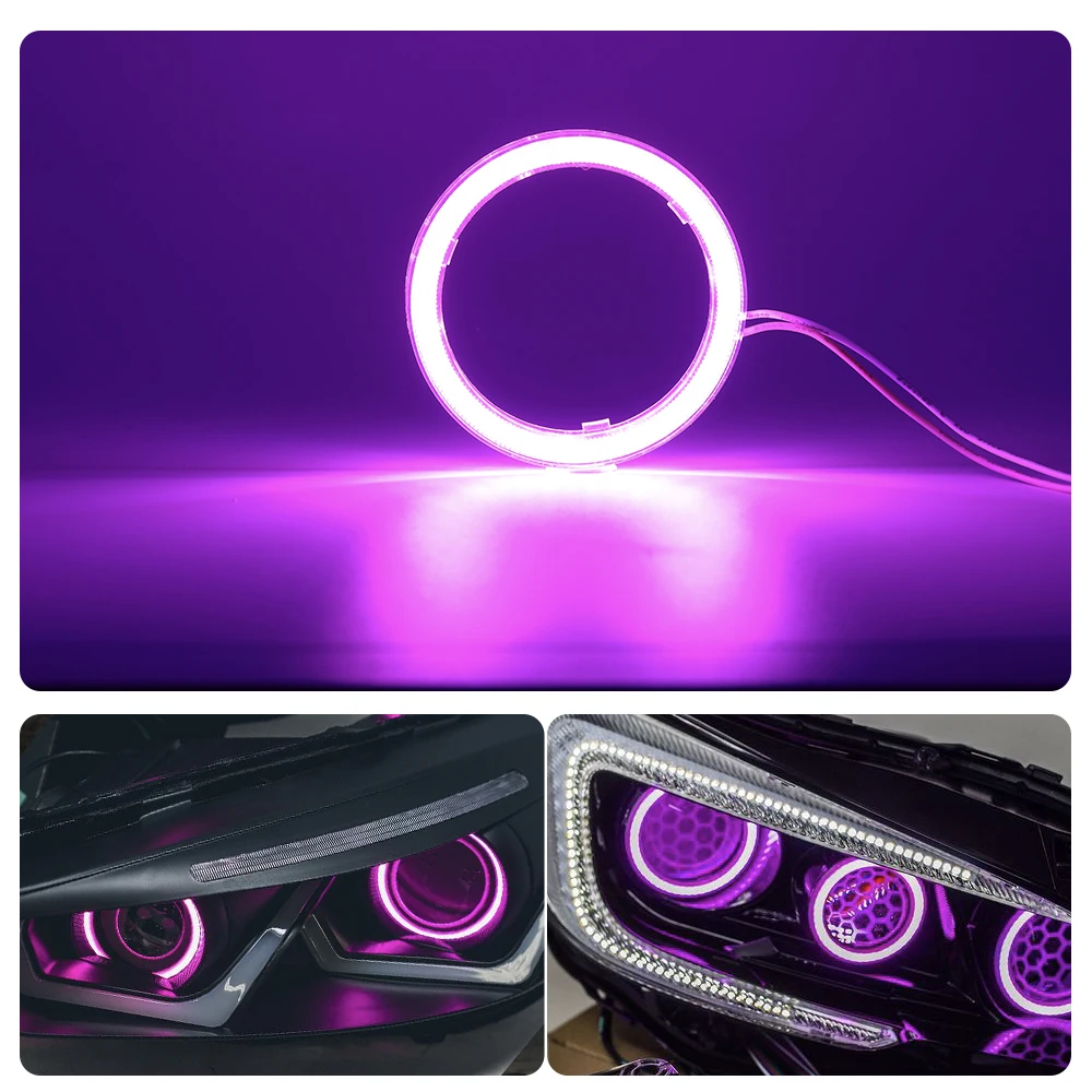 thumbnail image 1 of Anillo de luz LED COB de 12-24 V con forma de ojo de ángel para coche, motocicleta, anillo de luz LED circular de 70 mm, 80 mm y 90 mm, bombilla para faros delanteros de circulación diurna, 1 of 5