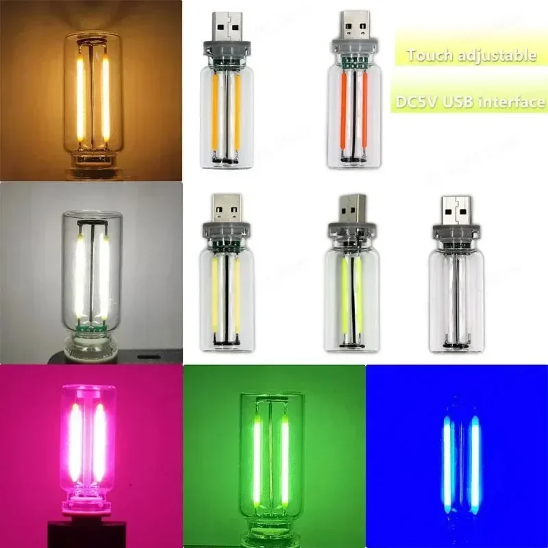 Led Decoration Light Decorate Tools USB Touch Control Night LED Light Atmosphere Incandescent Lamp LED Filament Light Bulb Bedroom Decoration DIY