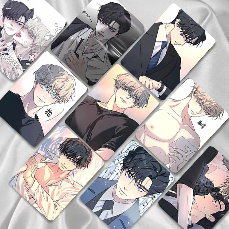 Korean BL Manwha Rootless Tree Laser Lomo Card Taekyung Heeseo Cartoon Characters HD Photocard Cosplay Gift 55 Pcs/Set