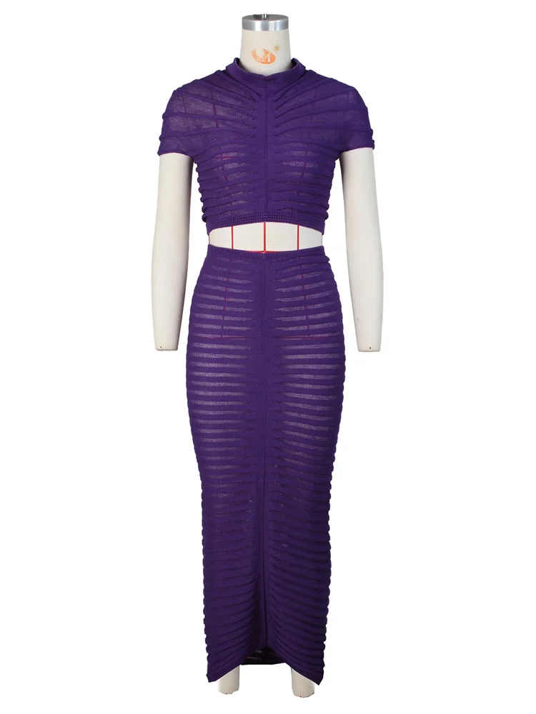 Wmstar Sexy 2 Piece Set Women Outfit Summer Mesh New Style Crop Top and Skirts Sets Draped Matching Suit Wholesale Shipping 2024