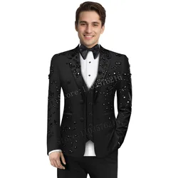 Luxury 2 Pieces Single Breasted Men's Suits Classic Fit 2 Button Suits Tuxedo Blazer for Wedding Groom Business Dinner Prom