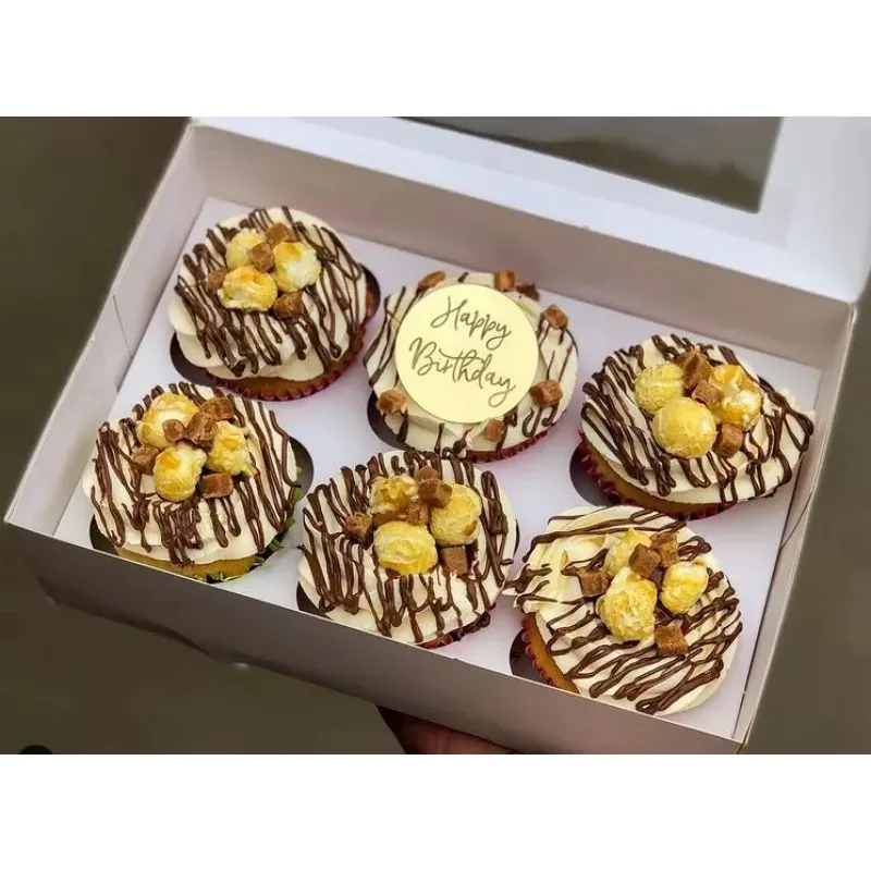 Happy Birthday Cake Toppers Round Cupcake Toppers for Kids Birthday Baby Shower Party Cake Decorations Dessert Toppers Supplies