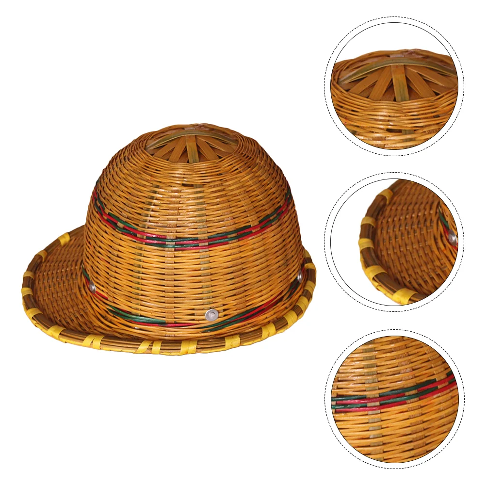 

Bamboo Hard Hats for Workers Safety Construction Outdoor Protective Caps Woven