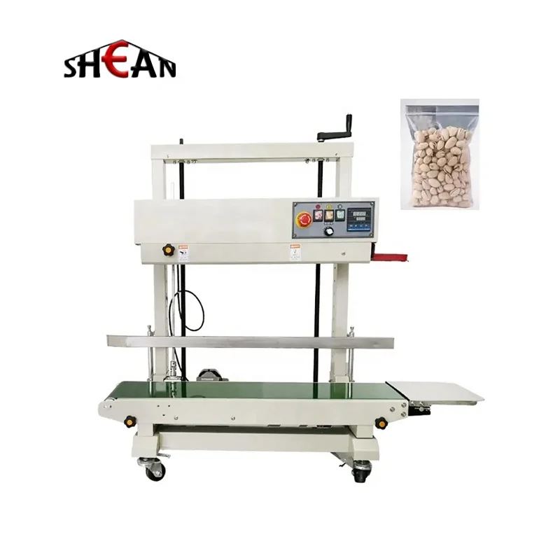 

Vertical Continuous Band Sealer Heat Pouch plastic Bag Continuous Sealer Automatic Sealing Machine