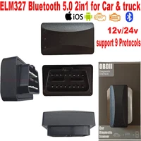 ELM327 for Car and Truck 12v&24v Bluetooth 5.0 elm 327 OBD2 cable Auto Scanner work on Vehicles Code Reader Car Diagnostics Tool 1