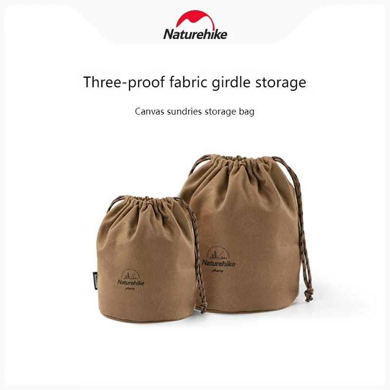 

Naturehike Sundries Storage Bag Outdoor Portable Camping Equipment Canvas Tableware Bundle Mouth Storage Bag