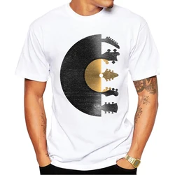 Trendy Men's Summer Distressed Vinyl Guitar Print T - Shirt - 3XL (236)