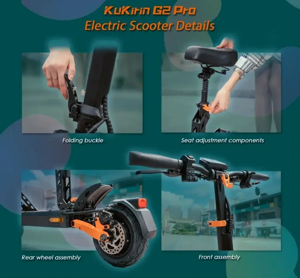 New Kukirin G2 PRO 600W Single Motor Electric Scooter Urban Foldable Electric Scooter Max Speed 50KM/H 48V-15.6AH Max Range 60km electric scooter