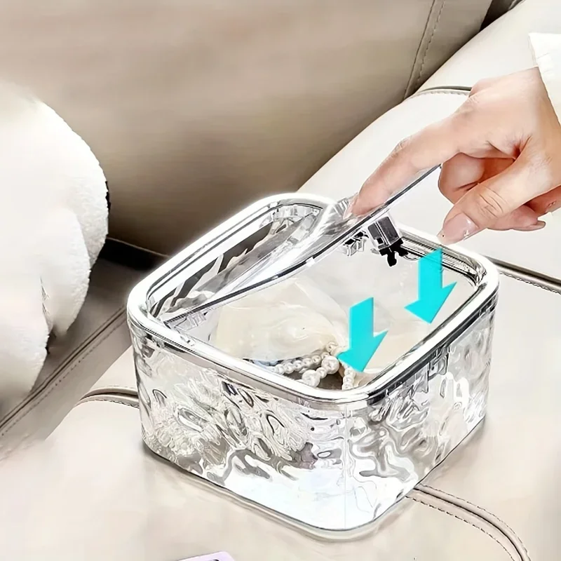 Hair Accessories Organizer Storage Box Clear Acrylic Hair Tie Organizer Headband Bows Cotton Swab Organization Bathroom