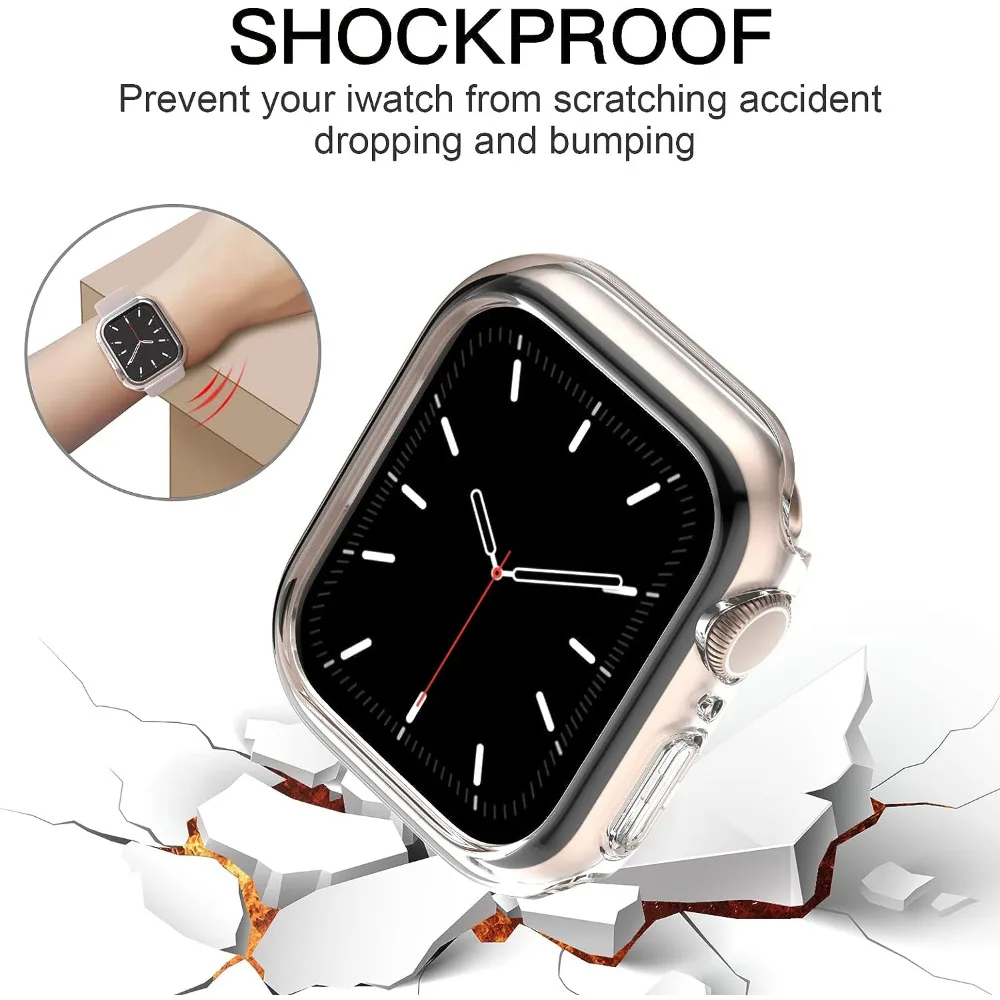 Matte Case for Apple Watch 45mm 41mm 40mm 44mm Hard PC Bumper Protective Cover Frame no glass iWatch SE 9 8 7 6 5 4 Accessories